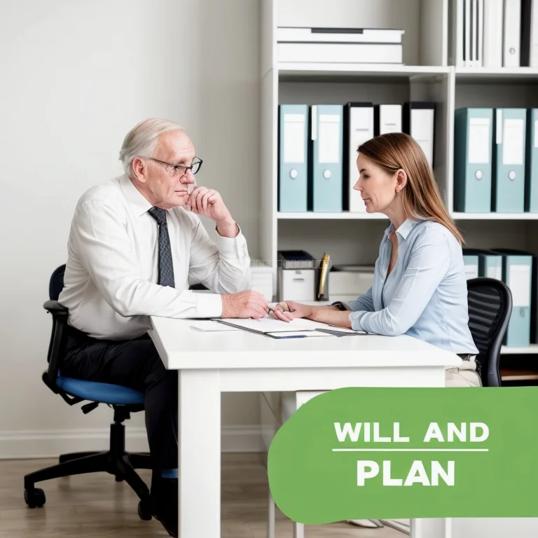 Senior couple planning estate