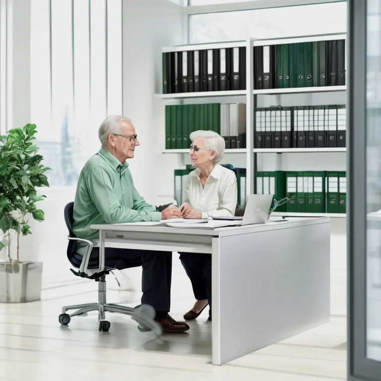 Advisor discussing will plan with elderly client